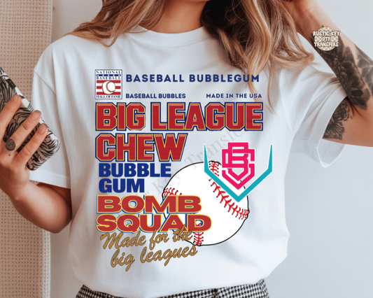 Big Chew Bombsqaud Baseball DTF Transfer, Ready to Press