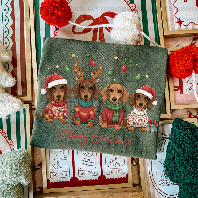 Dashaud Merry Christmas  DTF Transfer, Ready to Press