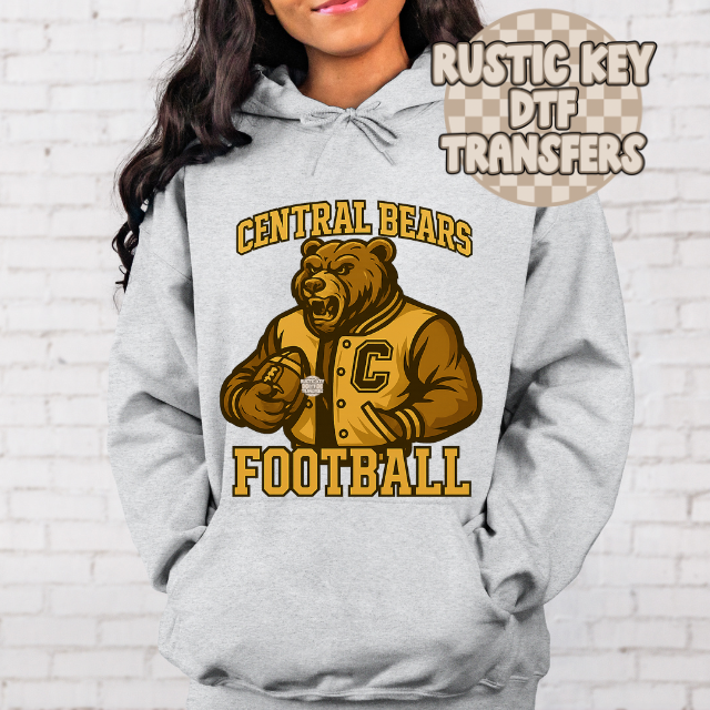 Central Bears Football Gildan Hoodie
