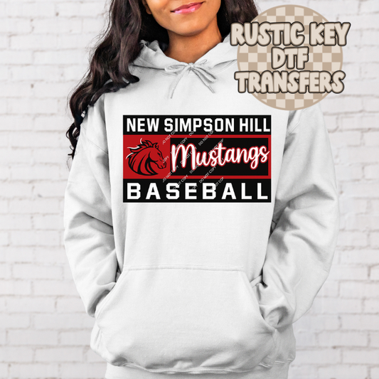 New Simpson Hill Mustangs Baseball PNG