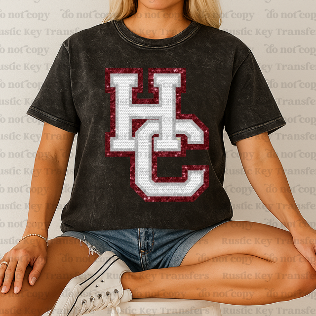 HC Sequin mascot DTF Transfer, Ready to Press