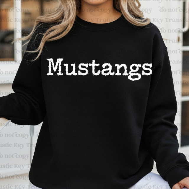 Mustangs mascot DTF Transfer, Ready to Press