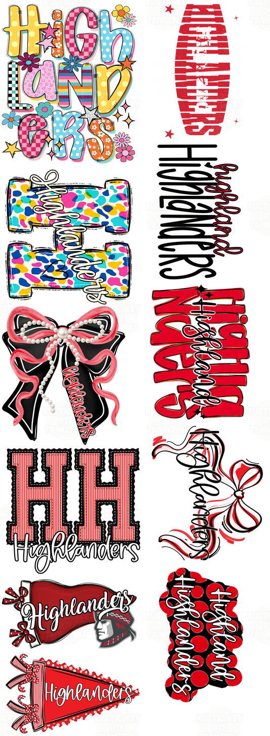 Highland Highlaanders 22x60 Premade Gang sheet 006 DTF Ready to Press