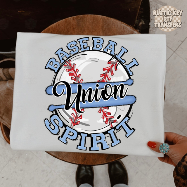 Union baseball spirit Bow DTF Transfer, Ready to Press