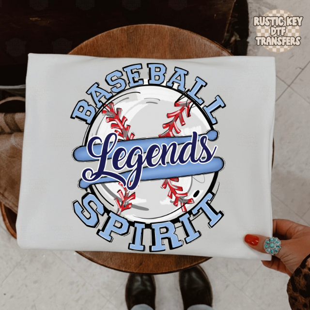 Legends baseball spirit Bow DTF Transfer, Ready to Press