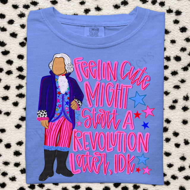 Feelin cute might start a revolution later, idk DTF Transfer, Ready to Press