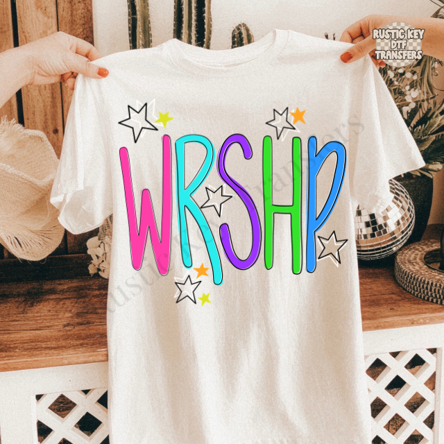 WRSHP Stars DTF Transfer, Ready to Press