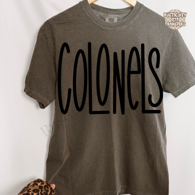 Colonels (black) DTF Transfer, Ready to Press
