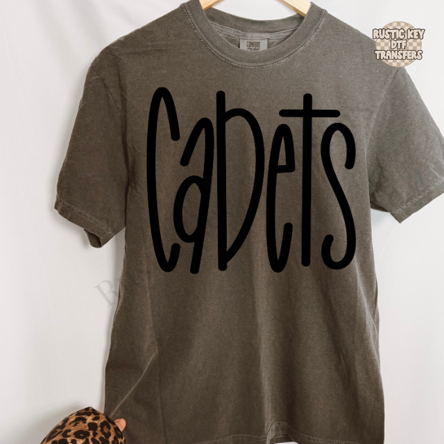 Cadets (black) DTF Transfer, Ready to Press