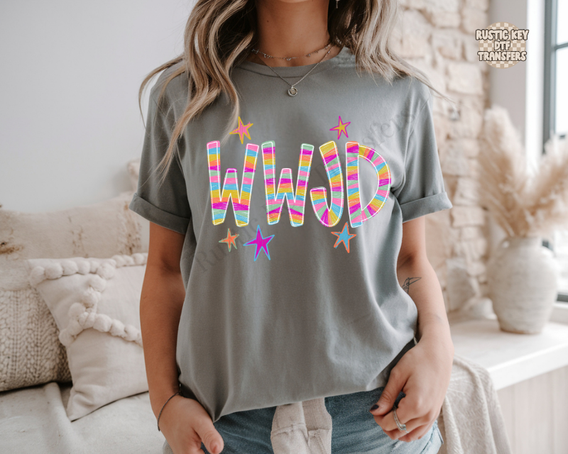 WWJD DTF Transfer, Ready to Press