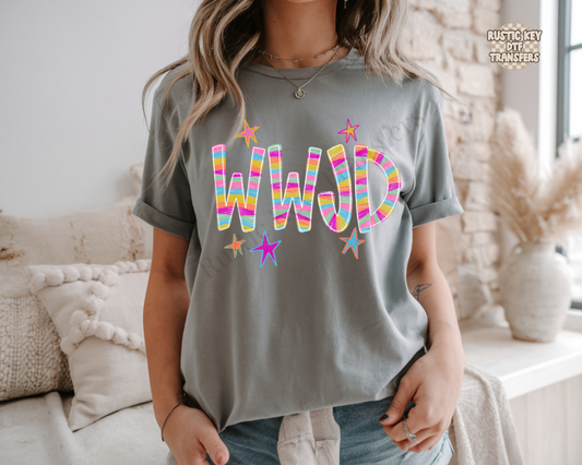 WWJD DTF Transfer, Ready to Press