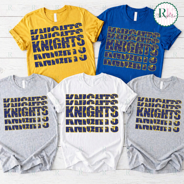 Knights Stacked by DTF Transfer, Ready to Press Rustic Key Transfers