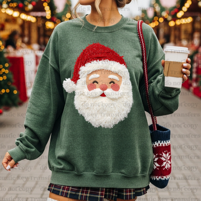 Realistic Yarn Santa DTF Transfer, Ready to Press