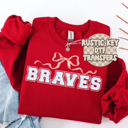 Union Braves seersucker bow DTF TRANSFER