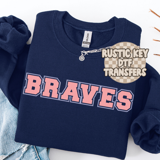 Braves seersucker (Navy & Red) DTF TRANSFER