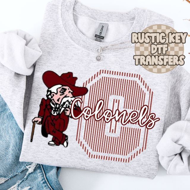 Colonels seersucker mascot DTF TRANSFER