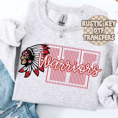 Warriors seersucker mascot DTF TRANSFER