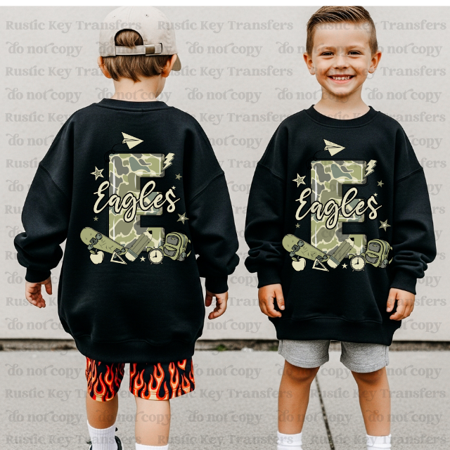 Eagles Camo  DTF Transfer, Ready to Press