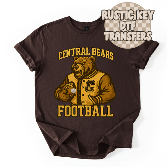 Central Bears Football Gildan Softstyle T-Shirt