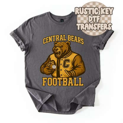 Central Bears Football Gildan Softstyle T-Shirt