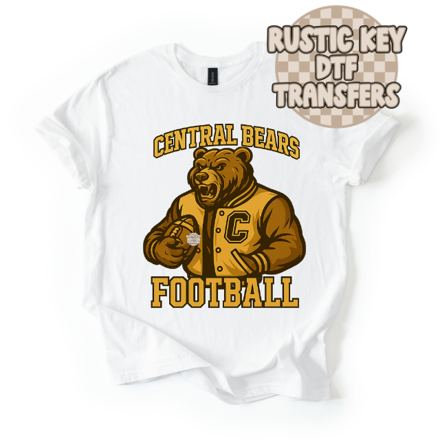 Central Bears Football Gildan Softstyle T-Shirt