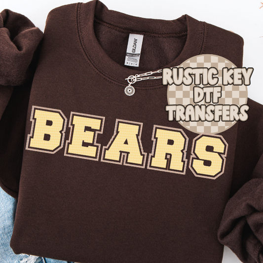 Central Bears seersucker DTF TRANSFER