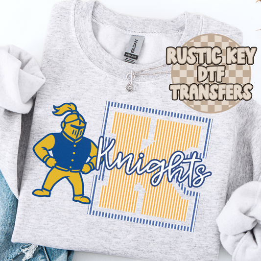 Castle Knights seersucker mascot DTF TRANSFER