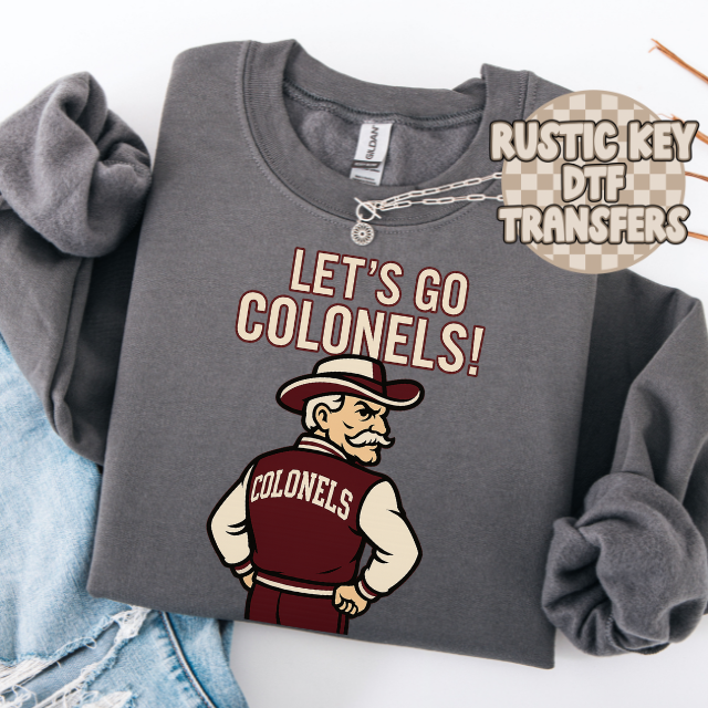 Colonels Mascot Let's Go Colonels Gildan Crewneck
