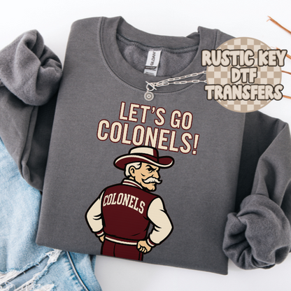 Colonels Mascot Let's Go Colonels Gildan Crewneck