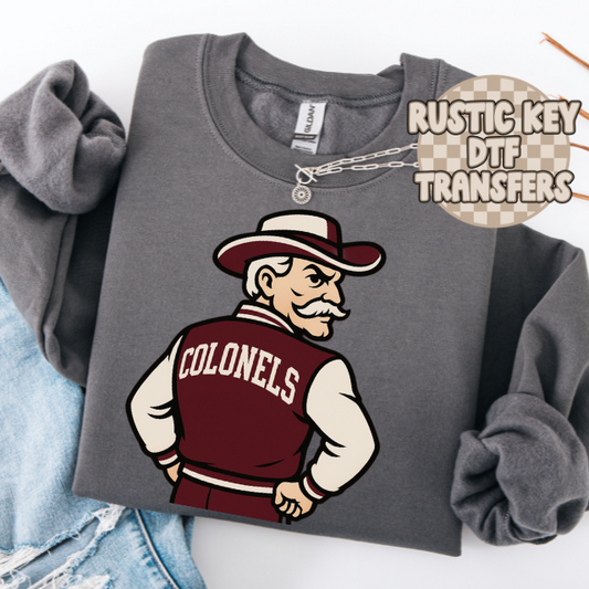 Colonels mascot DTF TRANSFER