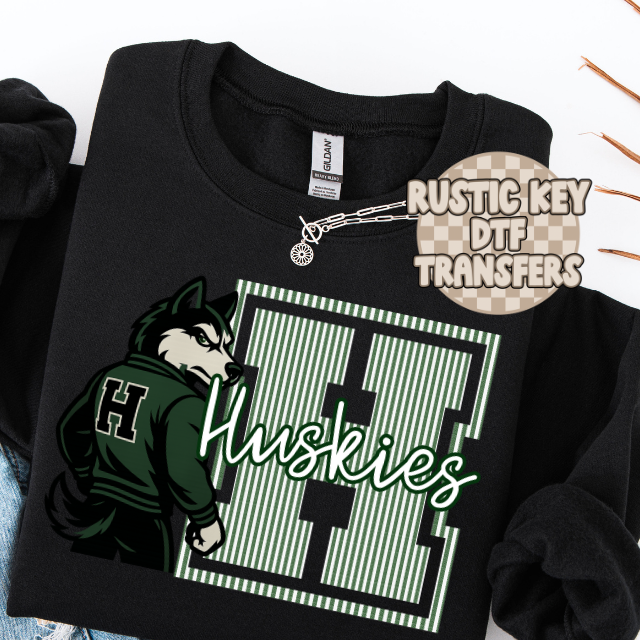 North Huskies Seersucker Gildan Crewneck