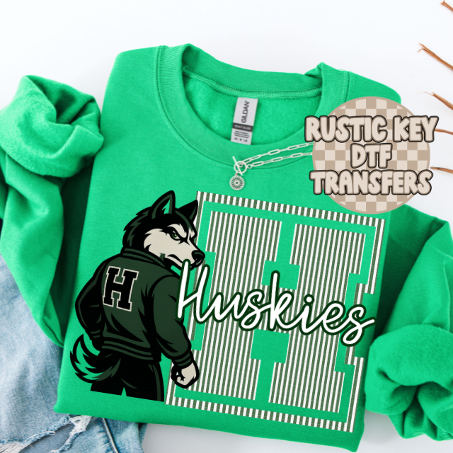 North Huskies Seersucker Gildan Crewneck