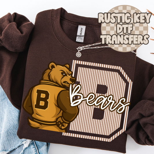 Central Bears seersucker mascot (Brown)DTF TRANSFER