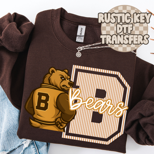 Central Bears seersucker mascot (Gold) DTF TRANSFER