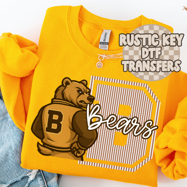 Central Bears seersucker mascot (Brown)DTF TRANSFER
