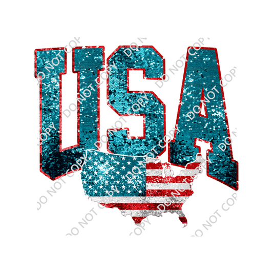 USA GLITTER DTF TRANSFER