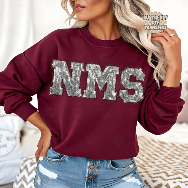 NMS Sequins DTF Transfer, Ready to Press