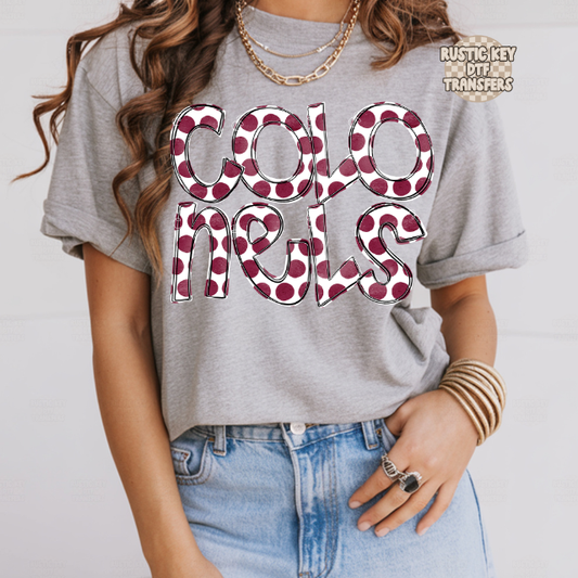 Colonels wacky dot DTF Transfer, Ready to Press