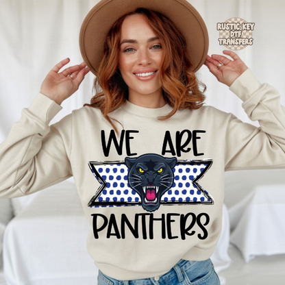 We are Panthers (Royal) DTF Transfer, Ready to Press