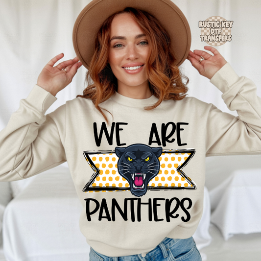We are Panthers (Yellow) DTF Transfer, Ready to Press