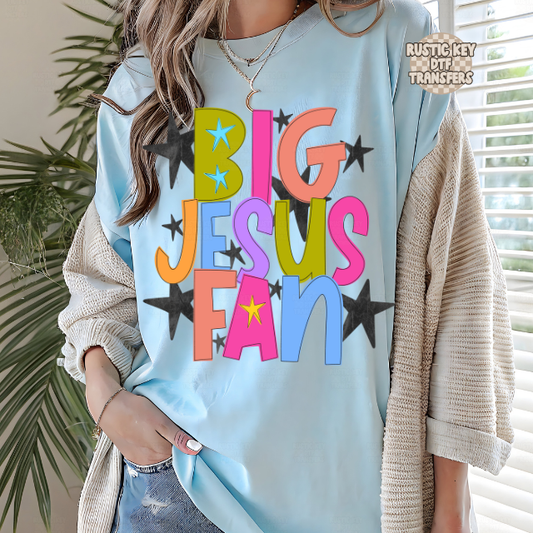 Big jesus fan DTF Transfer, Ready to Press