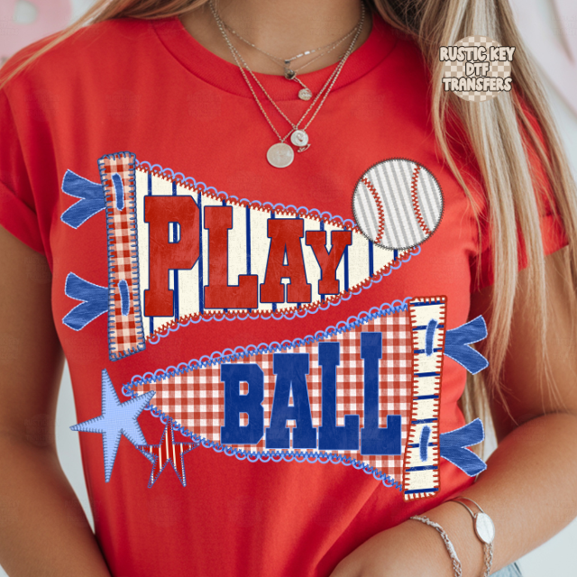Play ball baseball DTF Transfer, Ready to Press