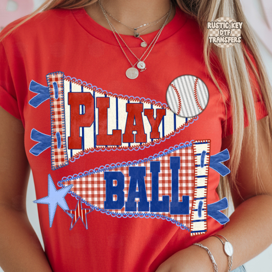 Play ball baseball DTF Transfer, Ready to Press