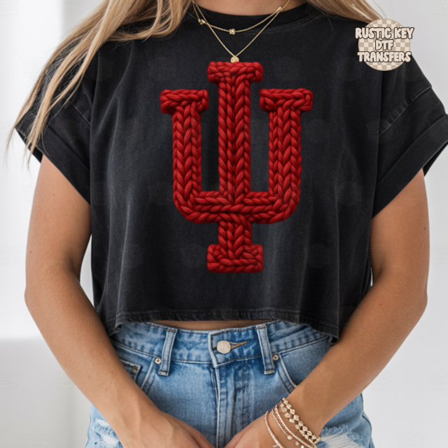 Indiana faux yarn DTF Transfer, Ready to Press