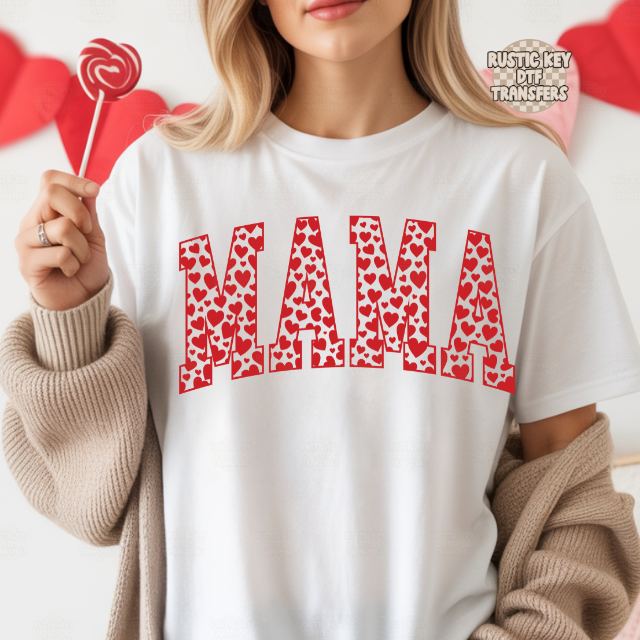 Mama heart DTF Transfer, Ready to Press