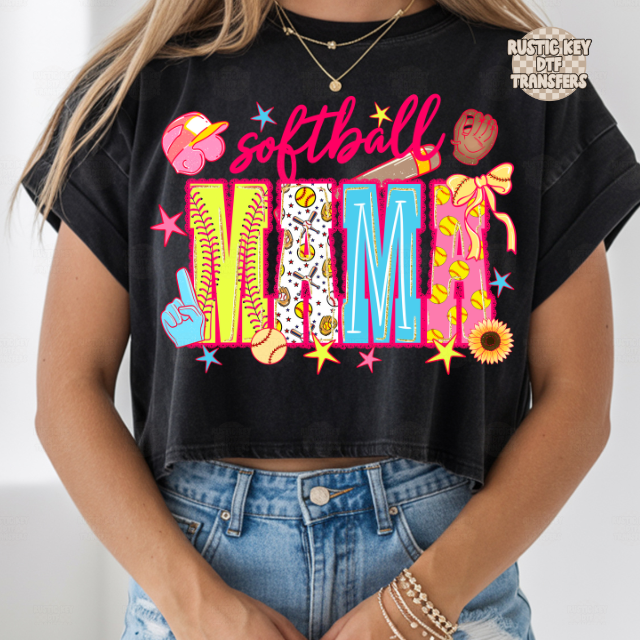 Softball mama DTF Transfer, Ready to Press