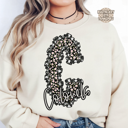 Colonels Floral Ruffles DTF Transfer, Ready to Press