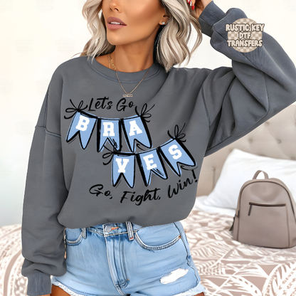 Braves Spirit Pennants DTF Transfer, Ready to Press