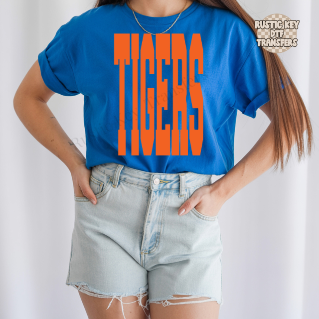 Tigers tall DTF Transfer, Ready to Press Rustic Key Transfers