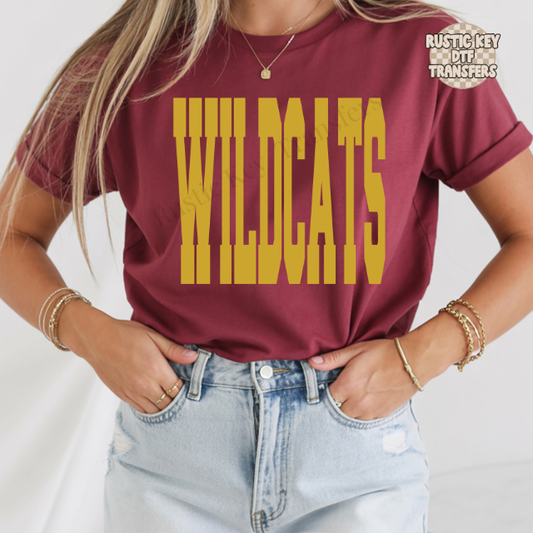 Wildcats tall DTF Transfer, Ready to Press Rustic Key Transfers